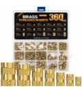 Brass Threaded Inserts Kit 360PCS M2–M8 Heat Set Knurled Inserts for 3D Printing